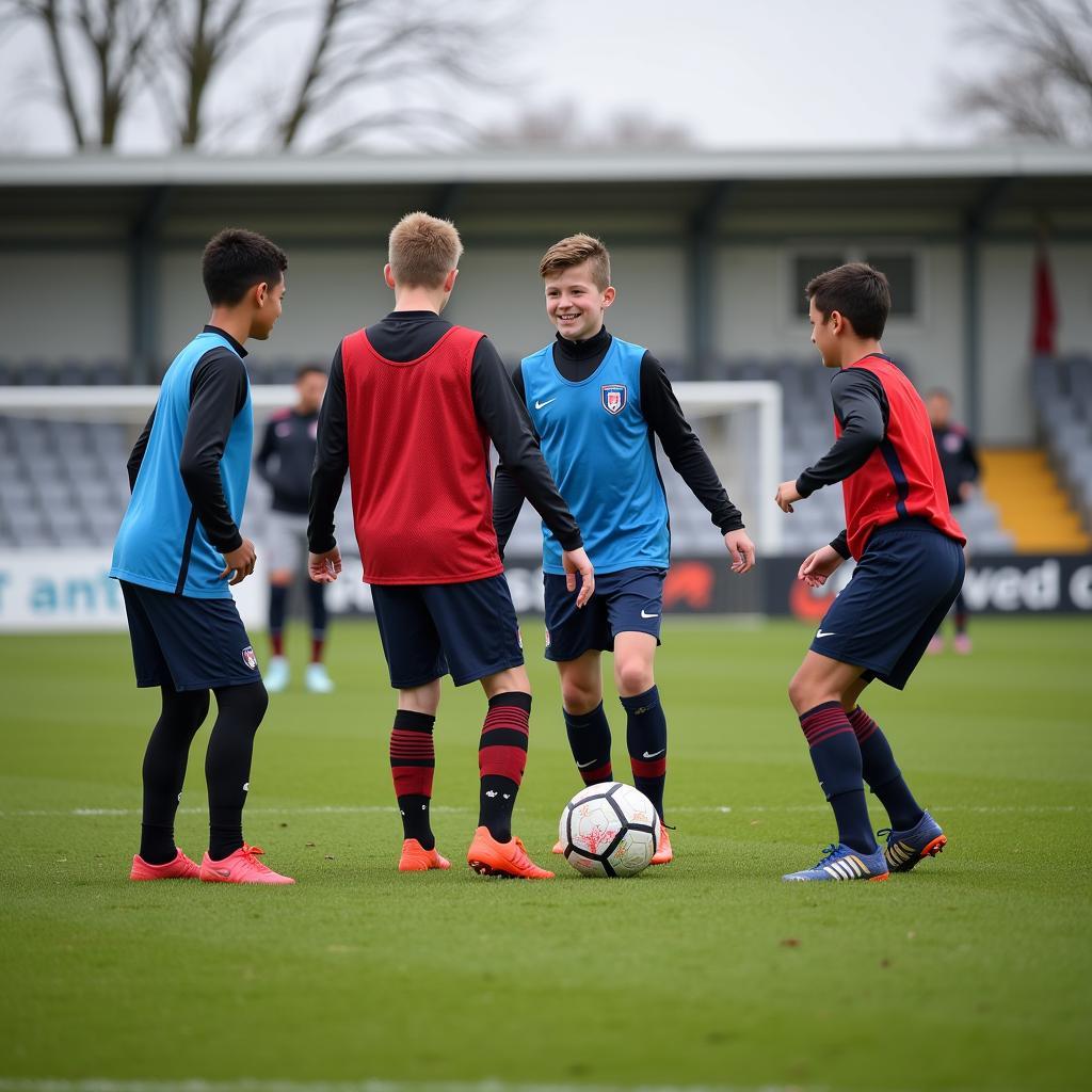 Creed Royal Service and the Future of Football: Young footballers training together, embodying teamwork and dedication.