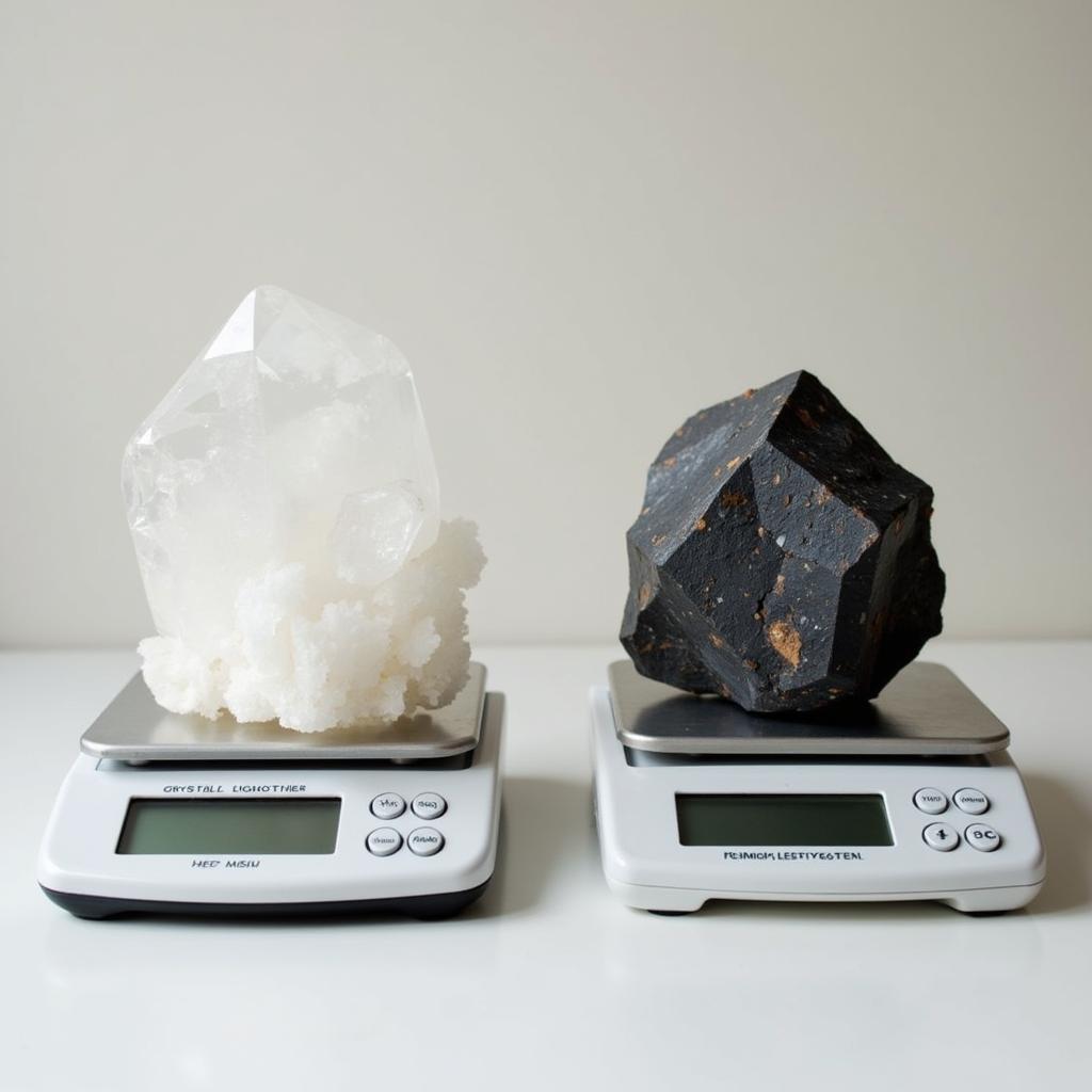 Crystal Weight Comparison: Quartz vs. Hematite