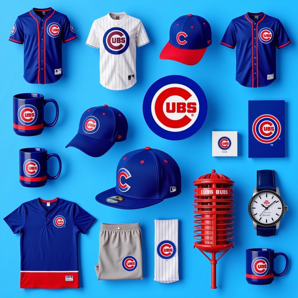 Variety of Chicago Cubs Merchandise Displaying the Signature Blue