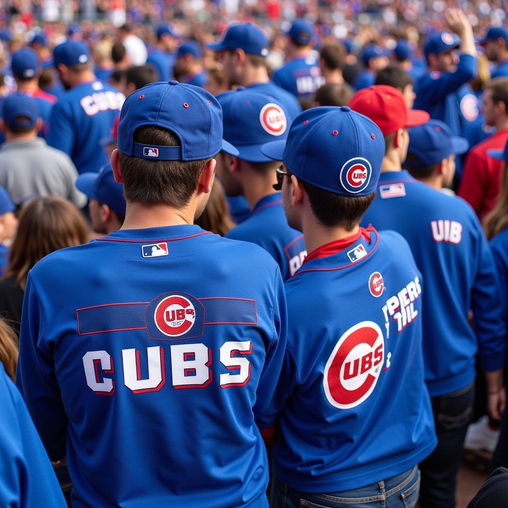 Cubs Fans Proudly Displaying the Wordmark on Apparel