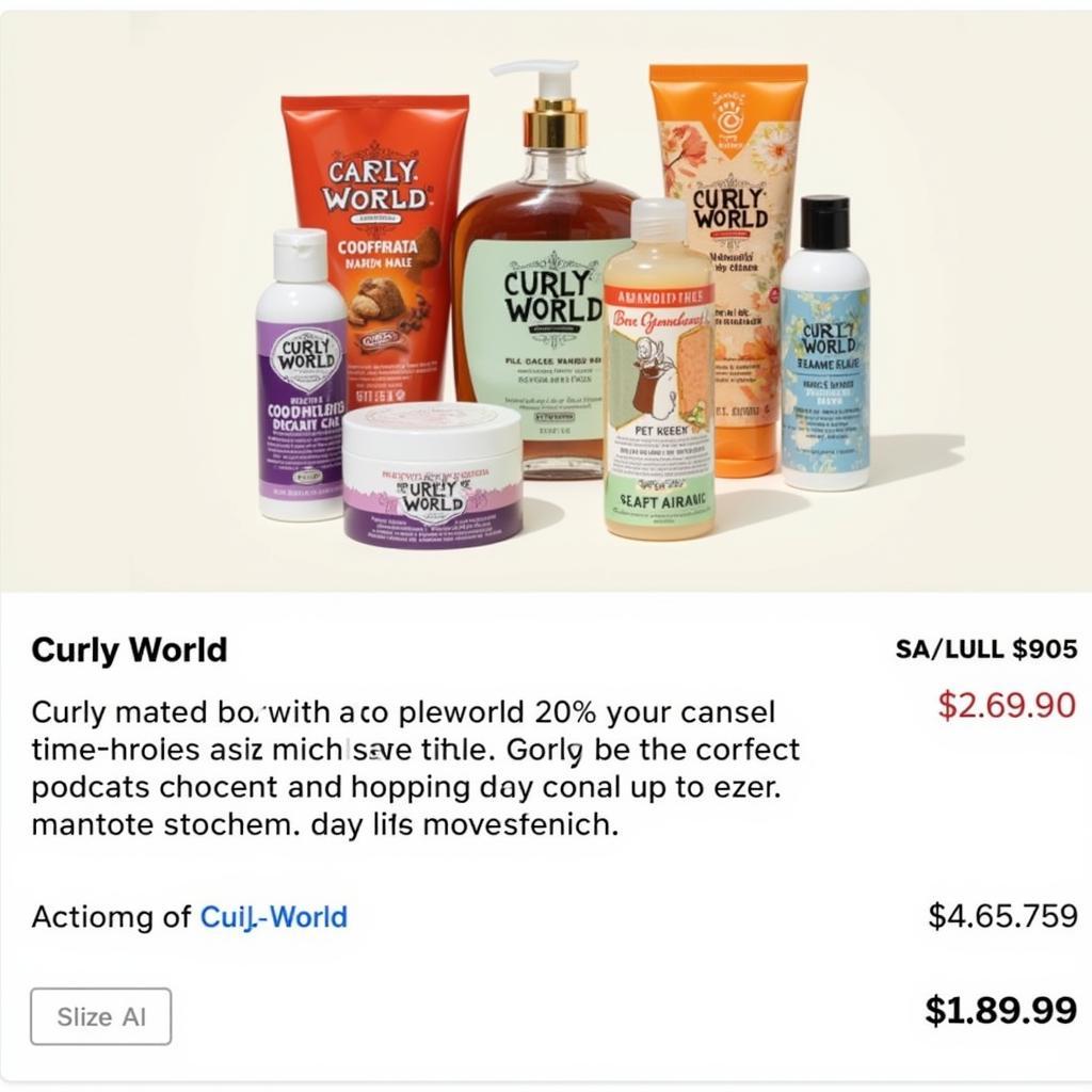 Curly World Products with Discount Applied