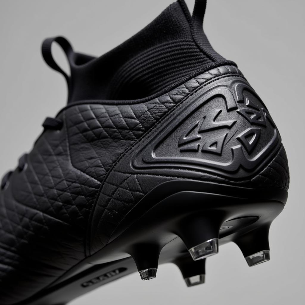 Custom Blackout Boots with Diamond Pattern and SS Logo