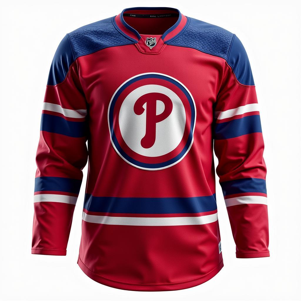 Custom Phillies-Inspired Hockey Jersey: Blending Baseball and Hockey Aesthetics