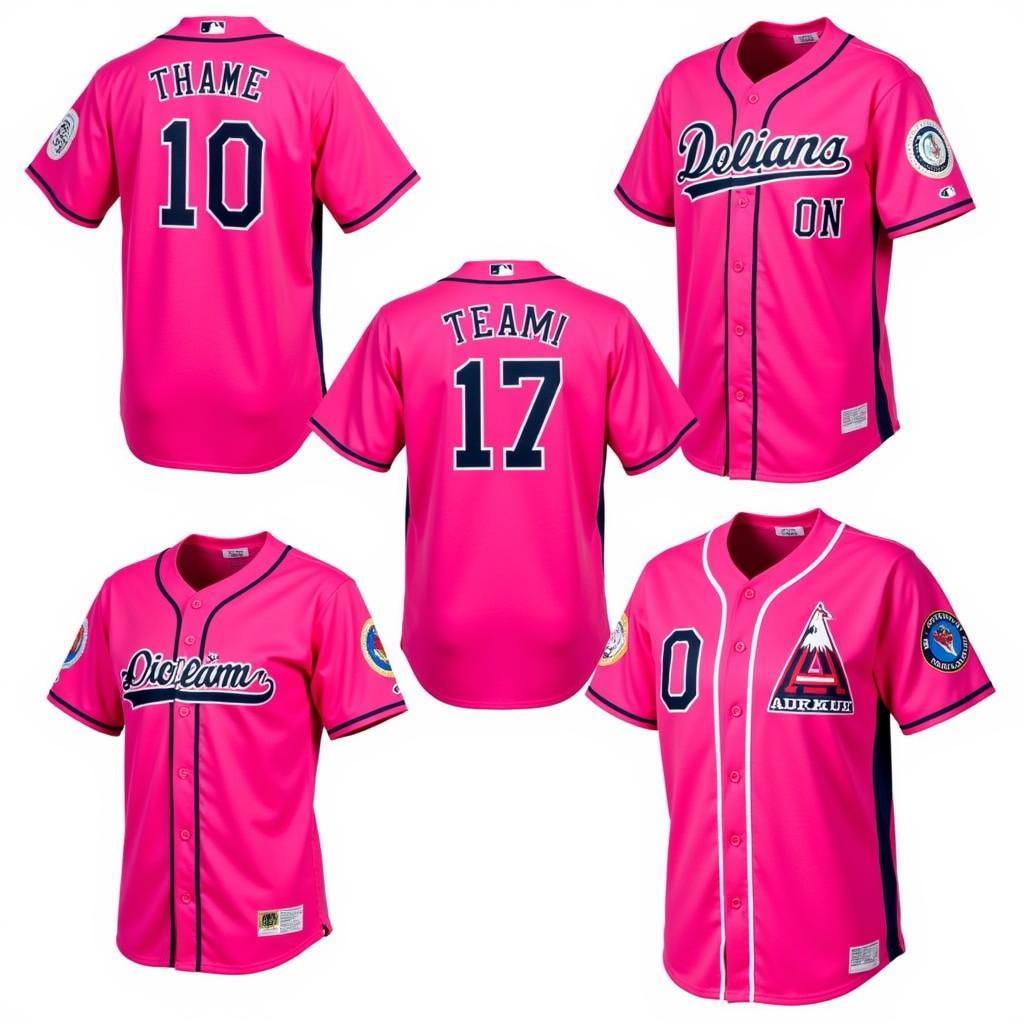 Examples of Customized Hot Pink Baseball Jerseys