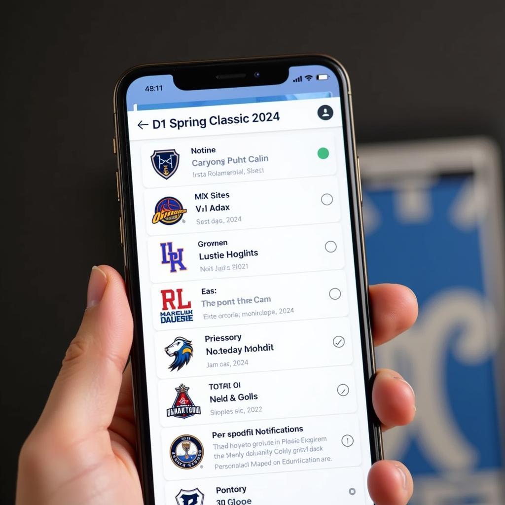 D1 Spring Classic Mobile Schedule Tracker