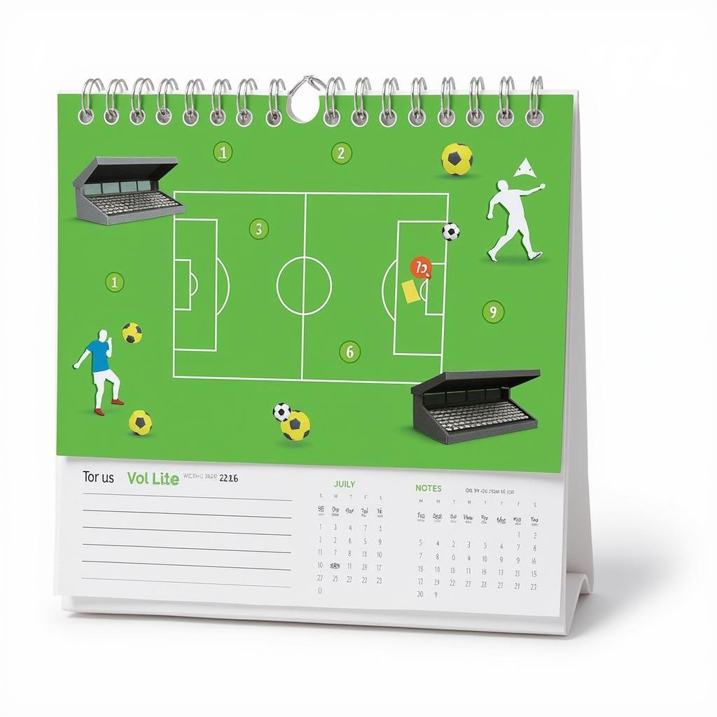 Daily tear-off calendar with a football theme