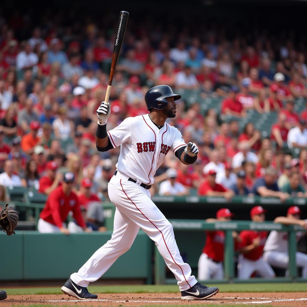 David Ortiz swinging his signature maple bat