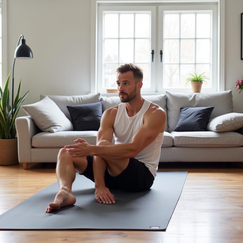 Frenkie de Jong performing a home workout