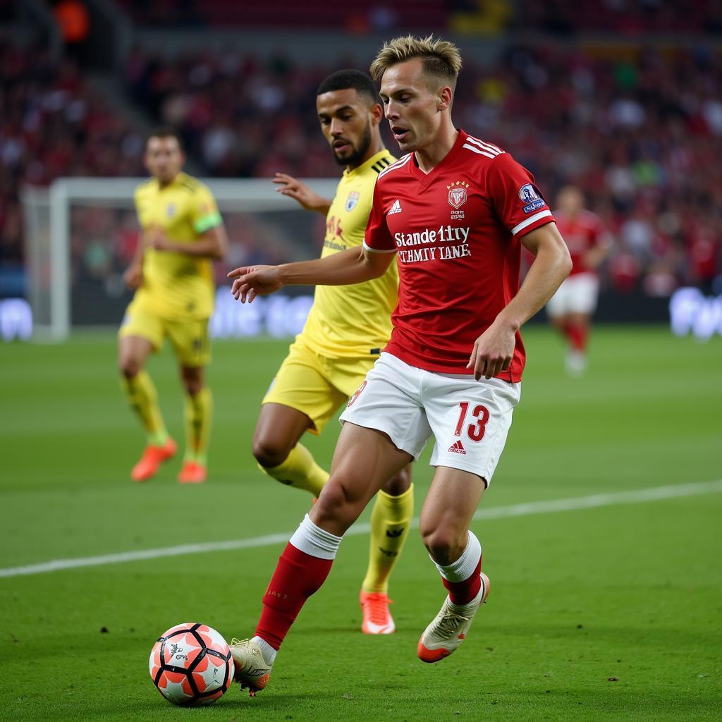 Frenkie de Jong Demonstrating Defensive Awareness in Midfield