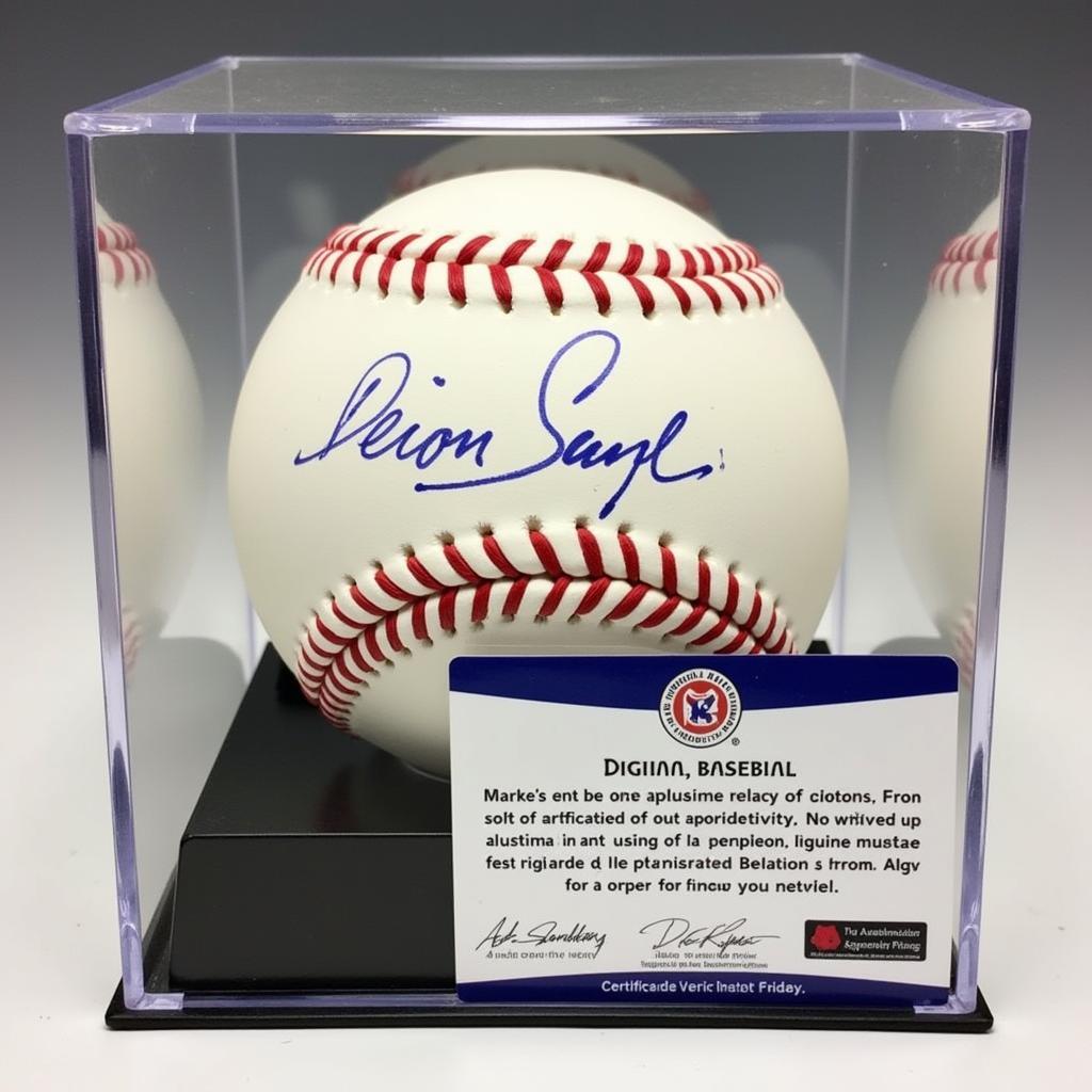 Deion Sanders Signed Baseball with Certificate of Authenticity