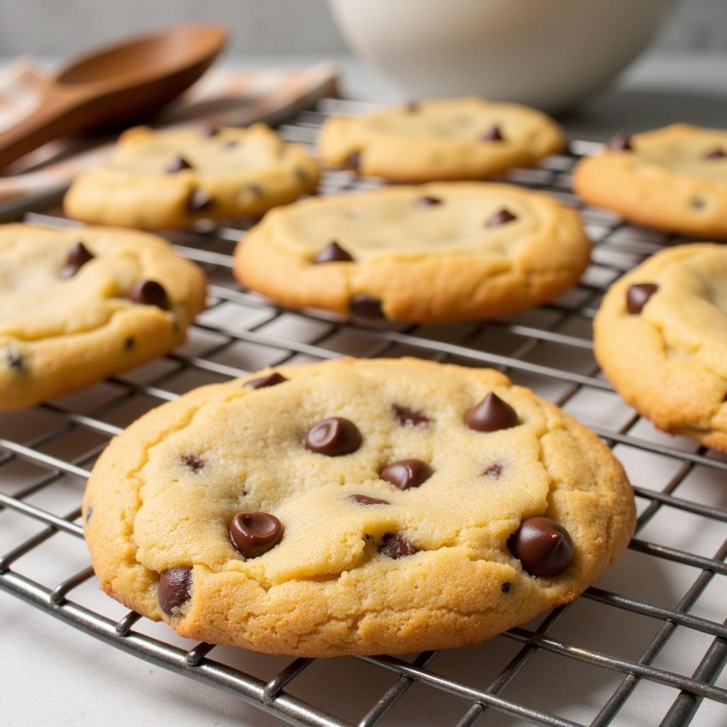 Close-up of delicious chocolate chip cookies