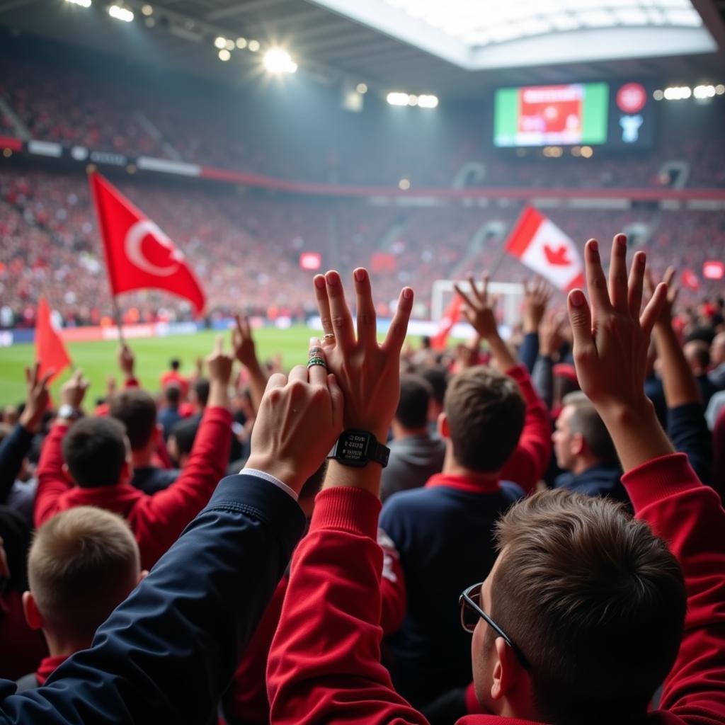 Fans Displaying Derby Sign During a Match