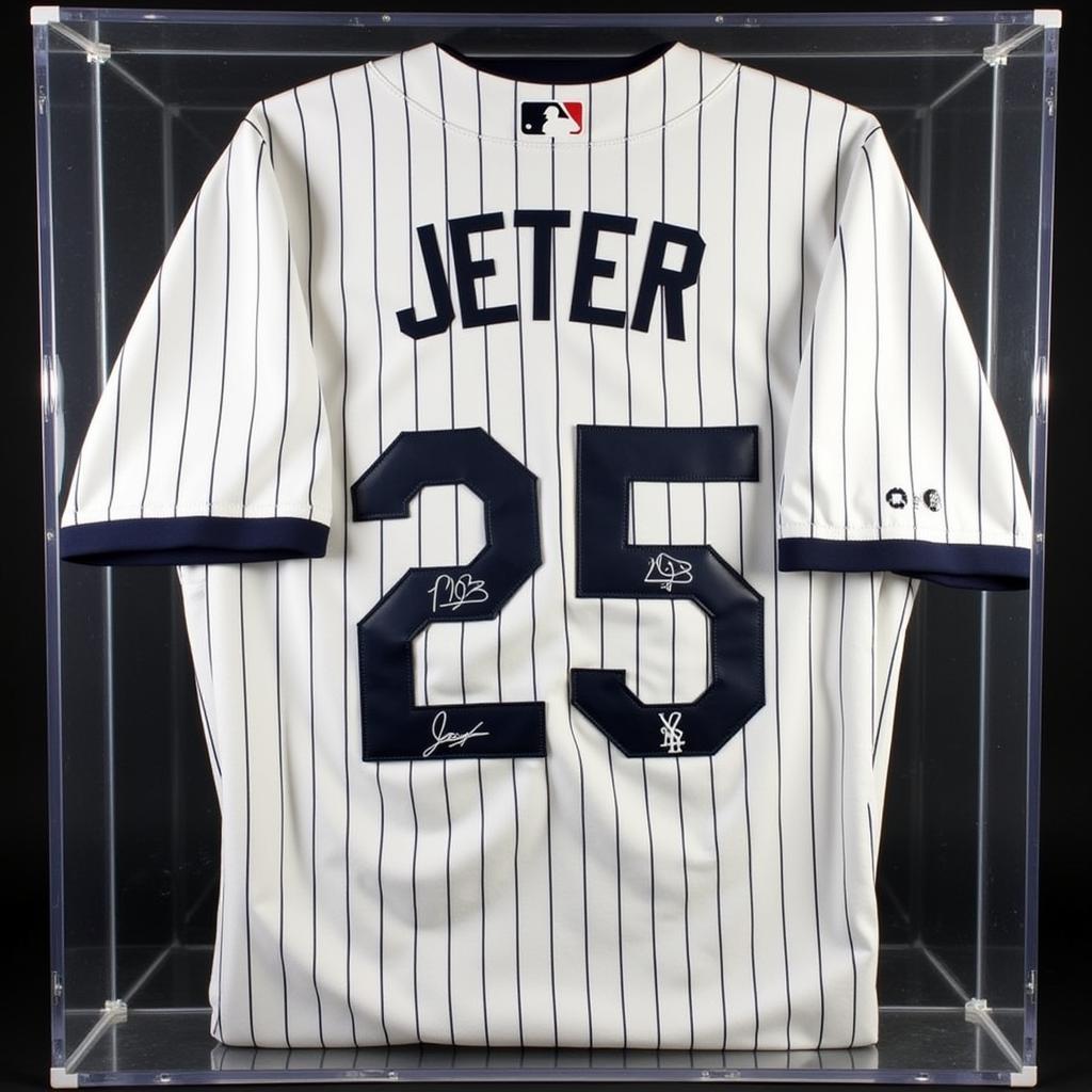 Derek Jeter Game-Worn Signed Jersey Display Case