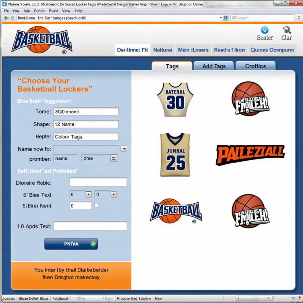 Online Basketball Locker Tag Design Tool