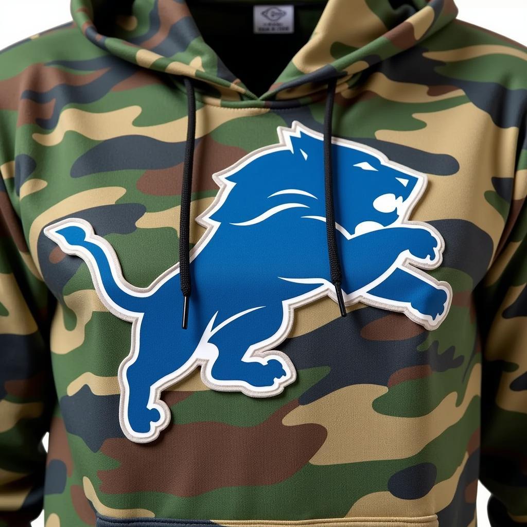 Detroit Lions Military Hoodie Camouflage Pattern