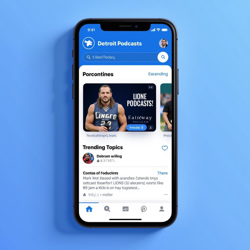 Detroit Lions Podcast App Interface