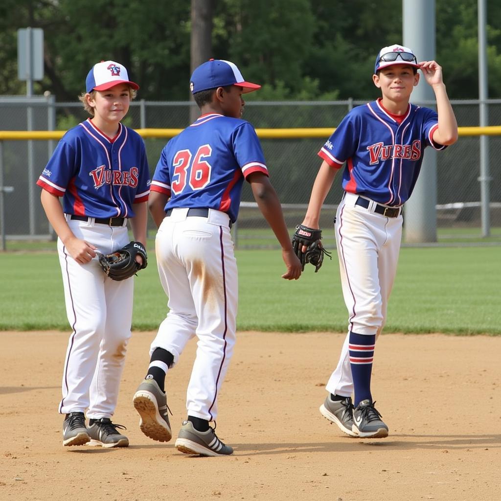 Young baseball players competing in the DFW World Series