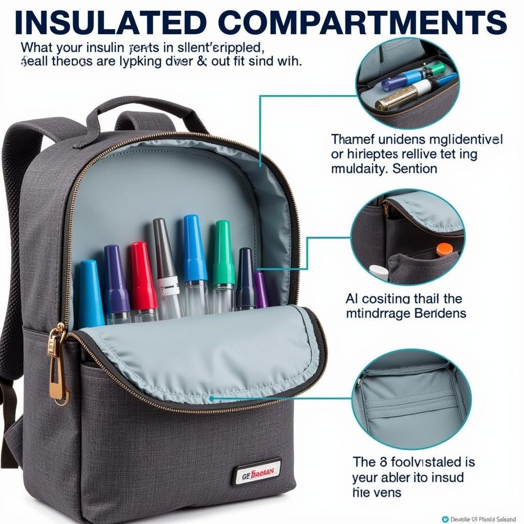 Diabetic Backpack with Insulated Compartments