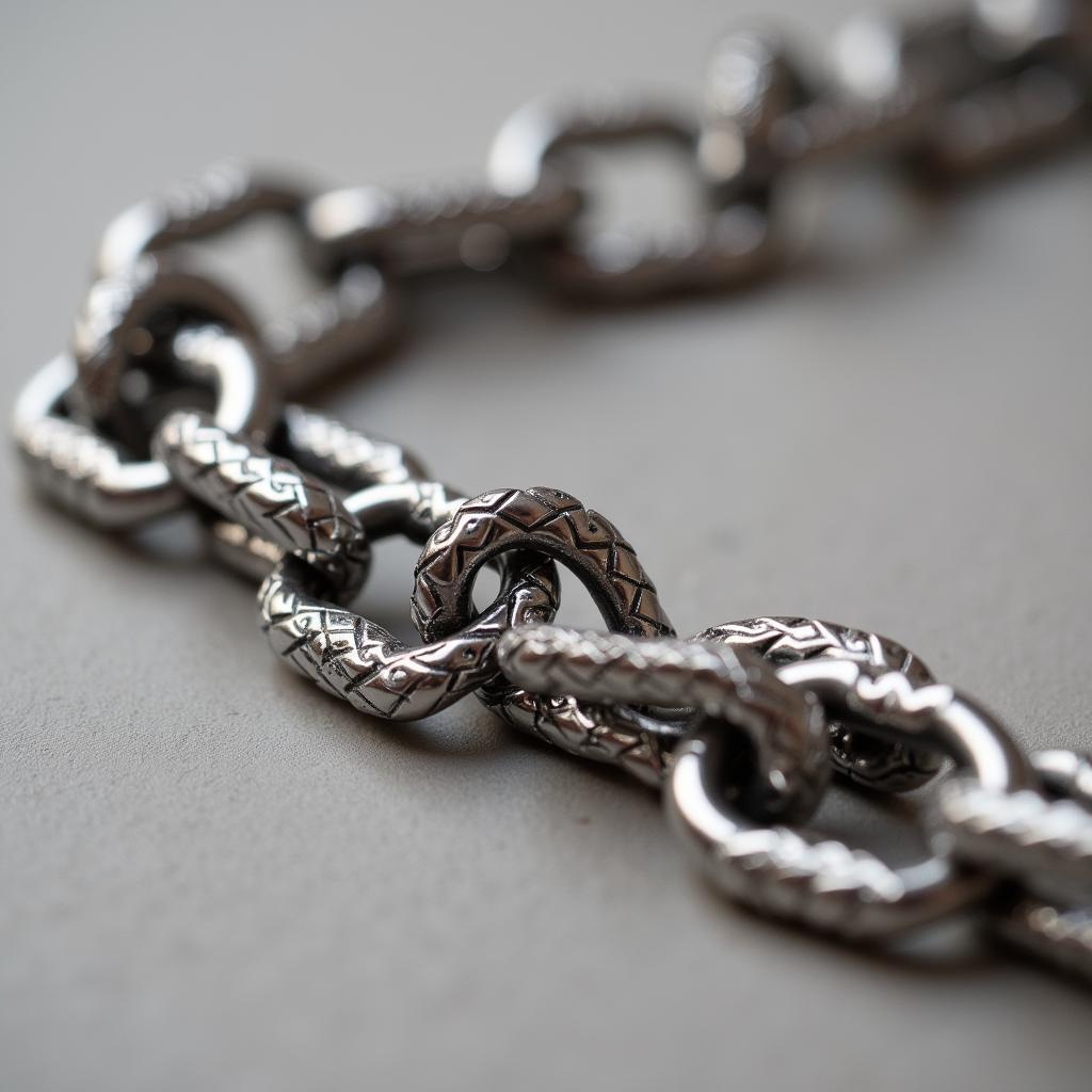 Close-up view of a diamond dog chain