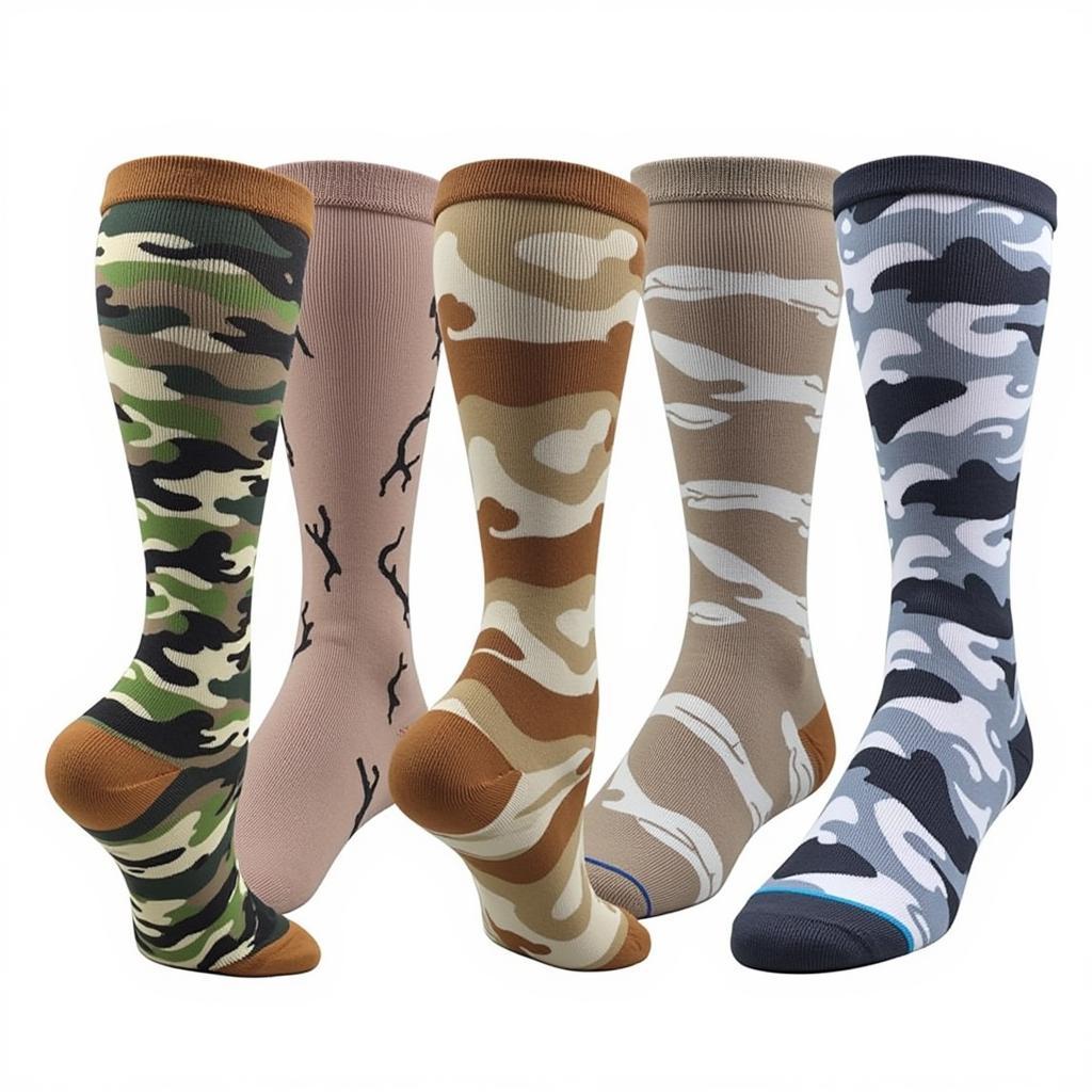 Variety of camo patterns available for baseball socks