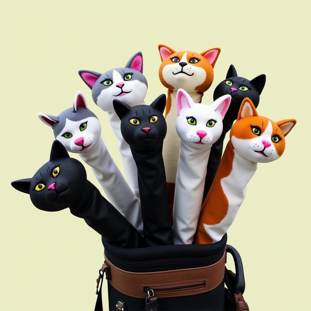 Variety of Cat Driver Headcovers