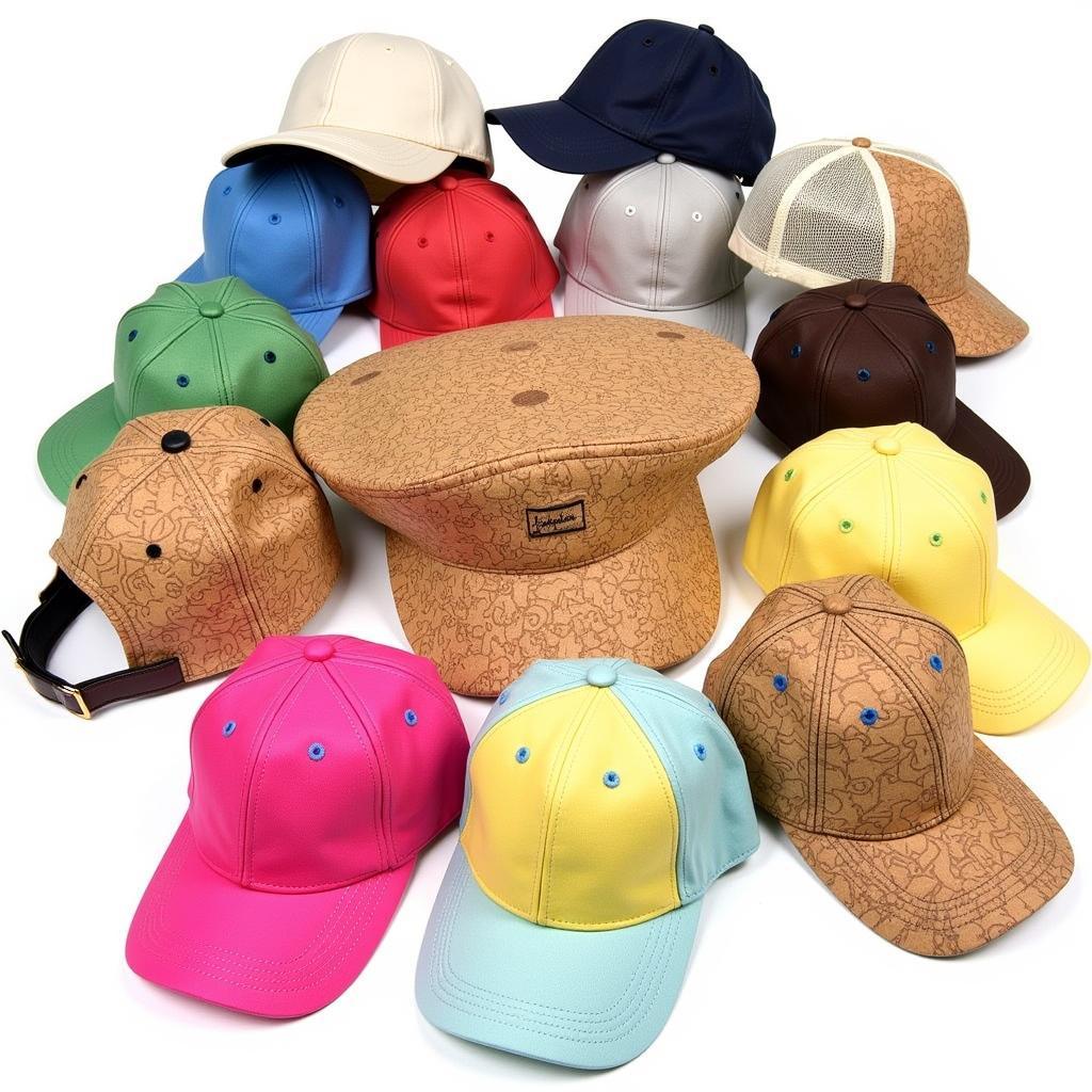 Variety of Cork Baseball Hats in Different Styles and Colors