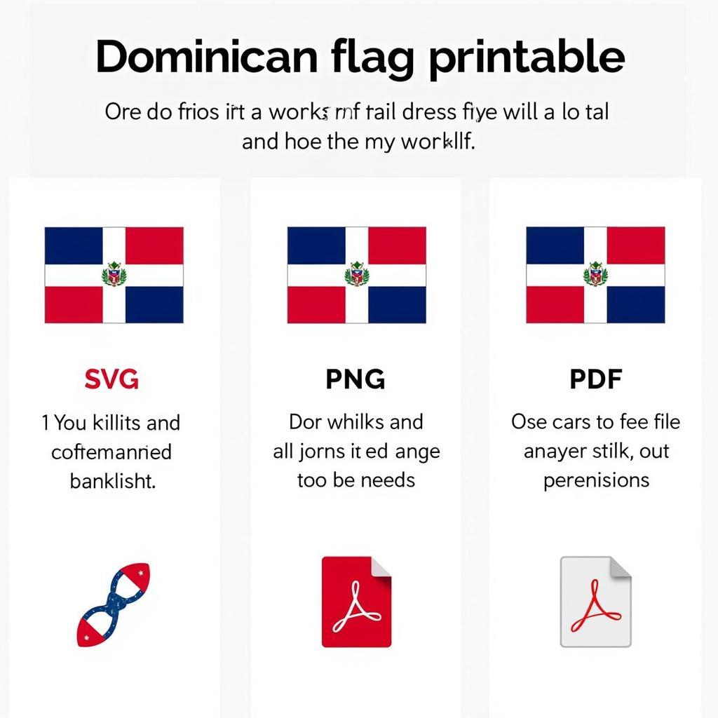 Different Dominican Flag Printable Formats