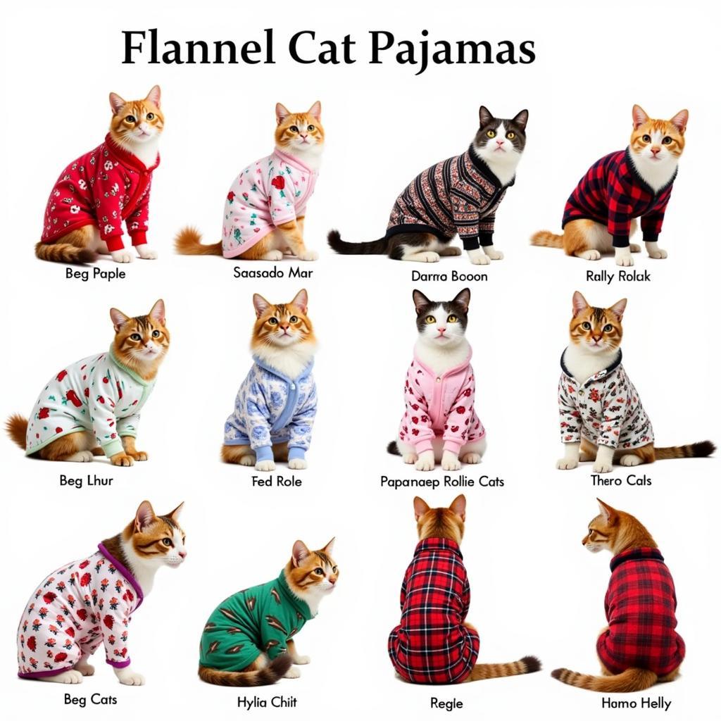 Variety of Flannel Cat Pajamas