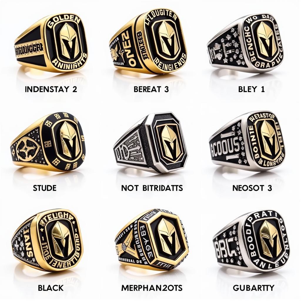 Different Golden Knights Replica Ring Styles