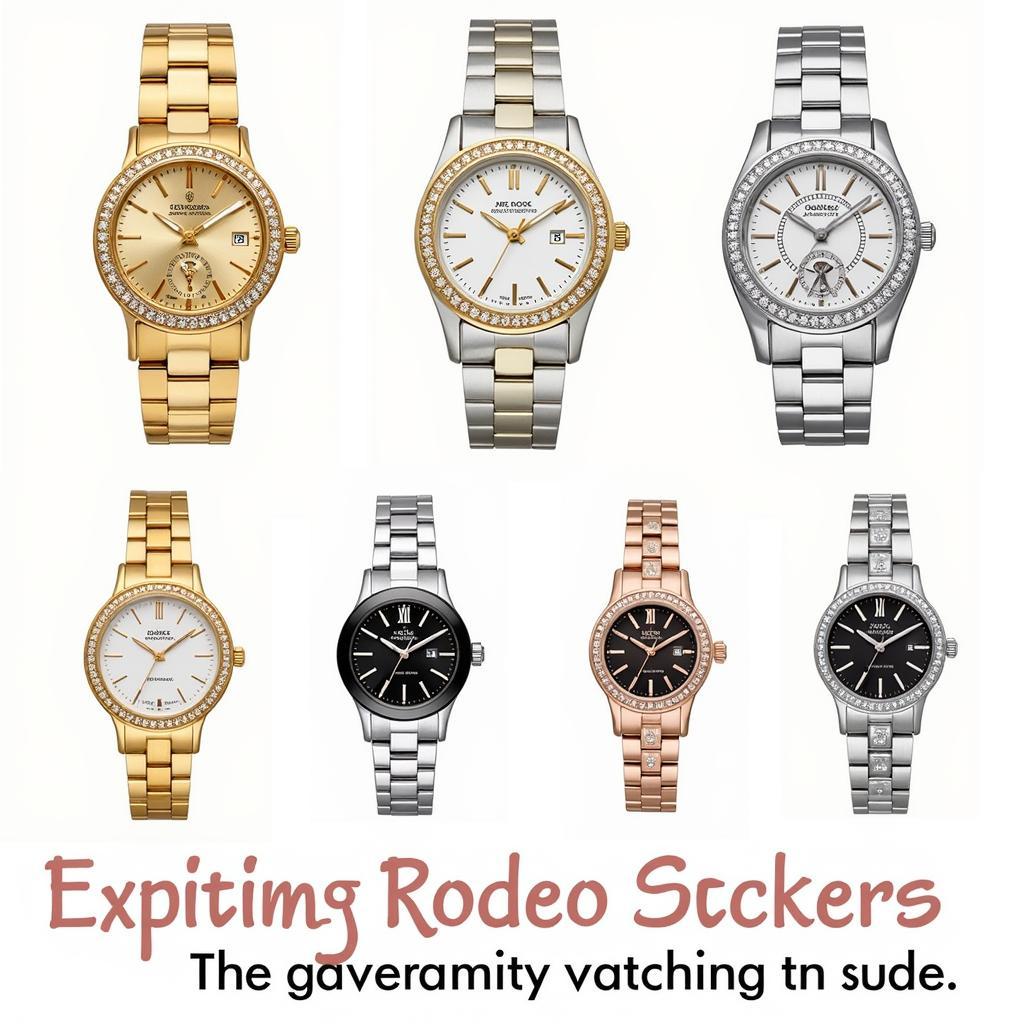 Various Joe Rodeo watch models showcasing different designs, metal finishes, and diamond settings.