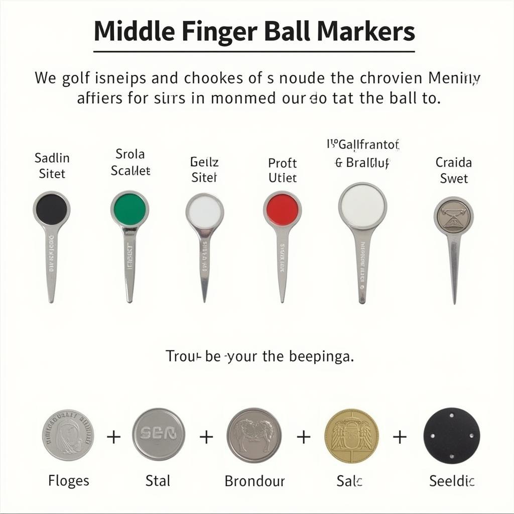 Various styles of middle finger ball markers