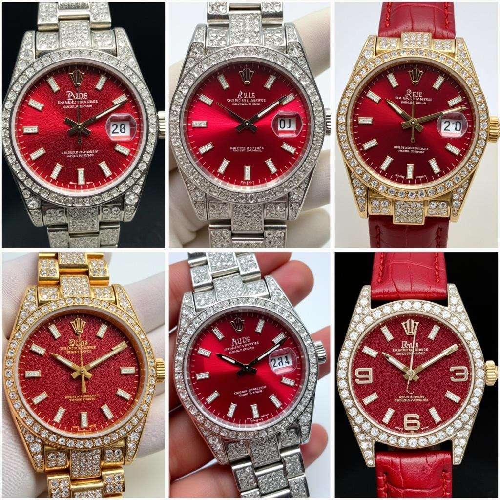 Variety of Iced Out Red Face Watches