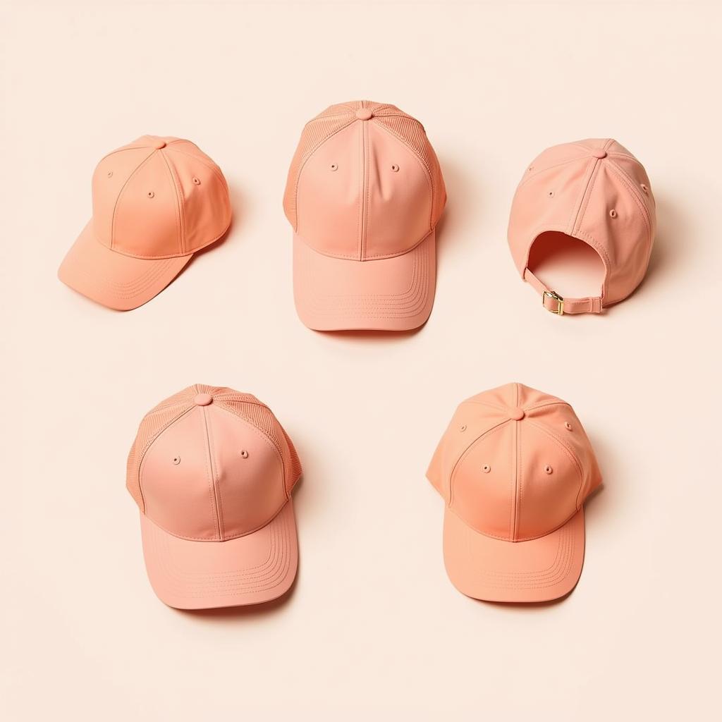 Different Styles of Peach Baseball Caps