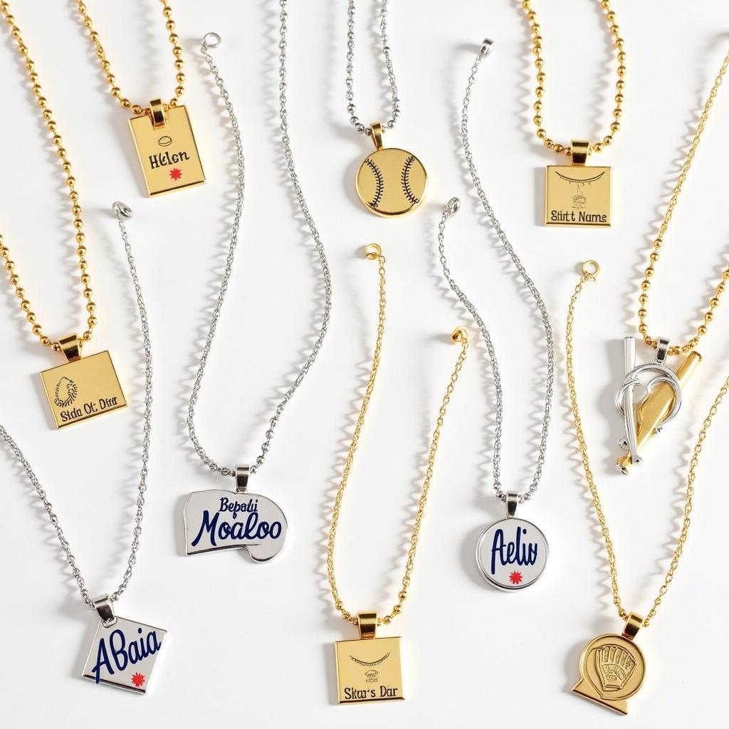 Different Styles of Personalized Softball Necklaces