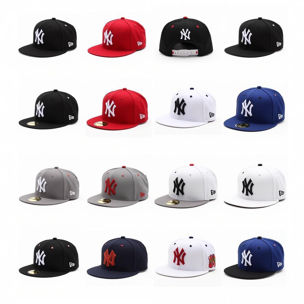 Different Styles of Yankees Rose Hats Displayed