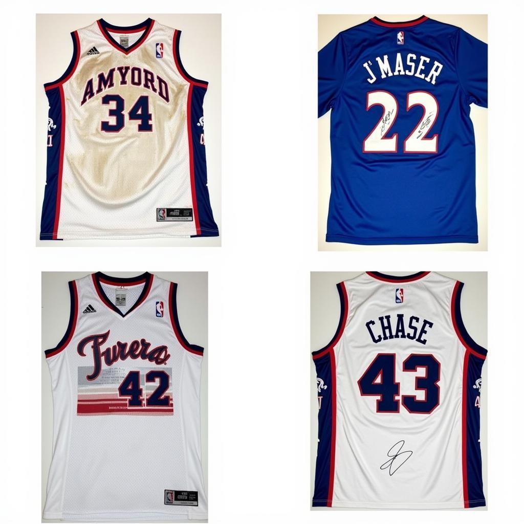 Different types of Ja'Marr Chase signed jerseys, including game-worn and replica jerseys.