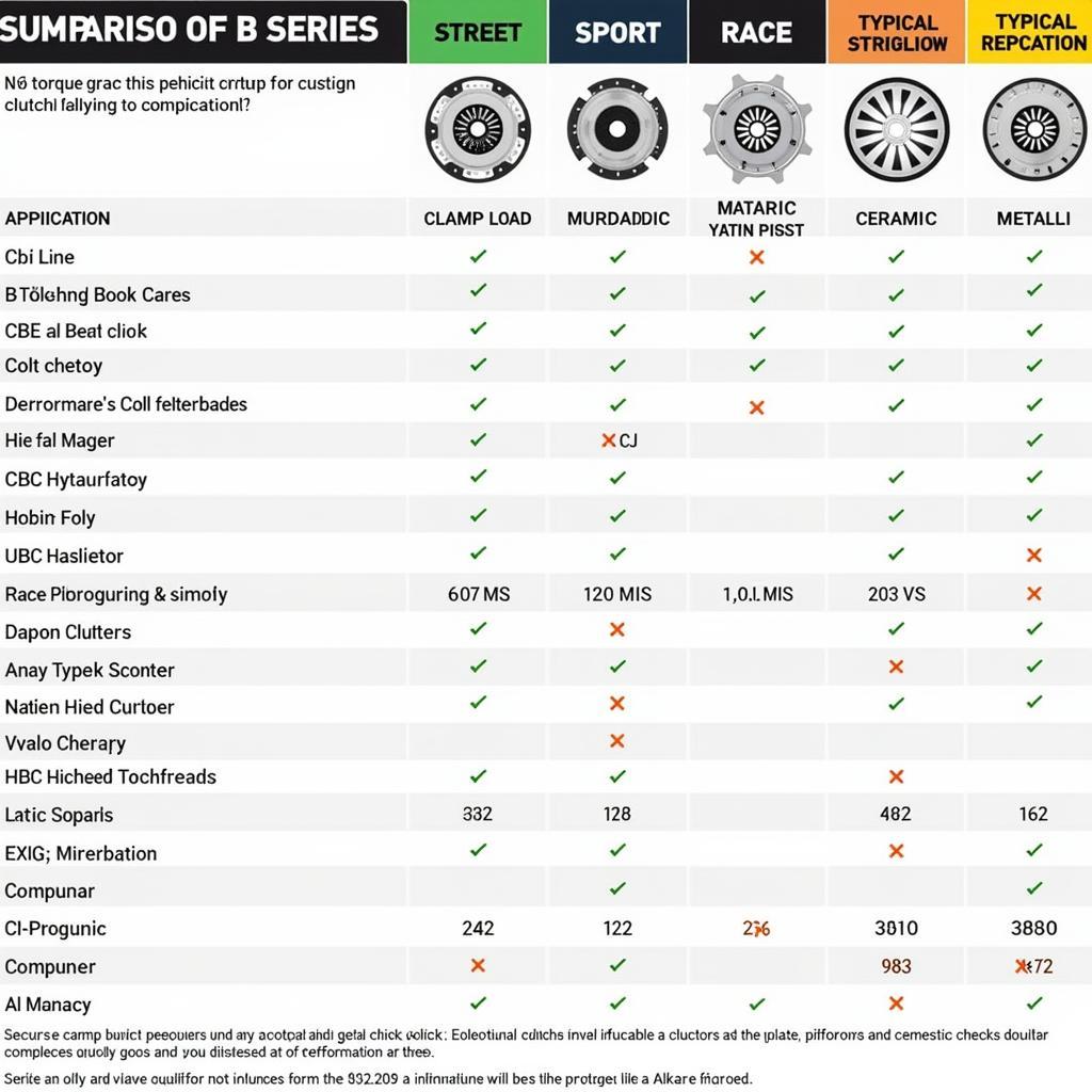 Various B Series Clutch Types