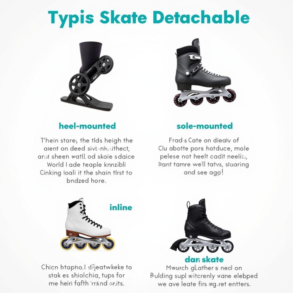 Various Models of Detachable Skates Shoes