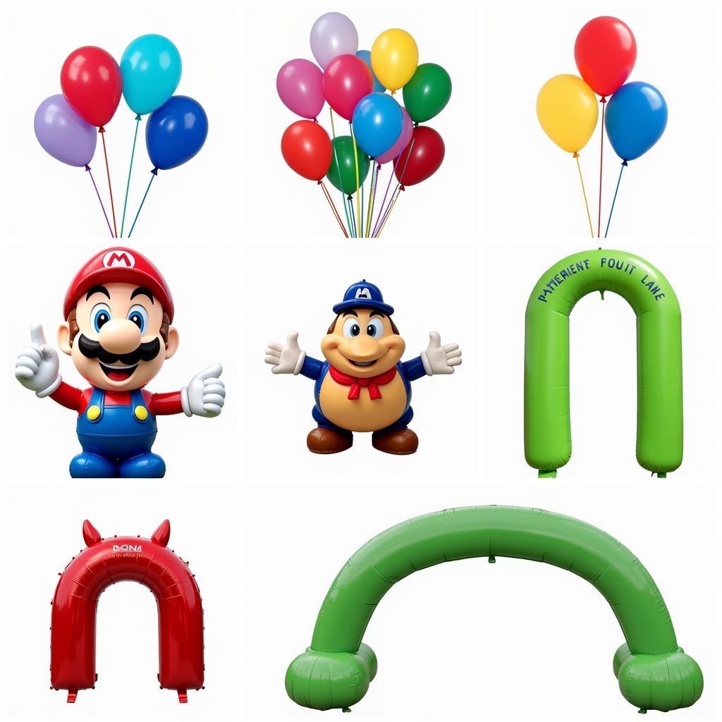 Various types and sizes of dodger balloons