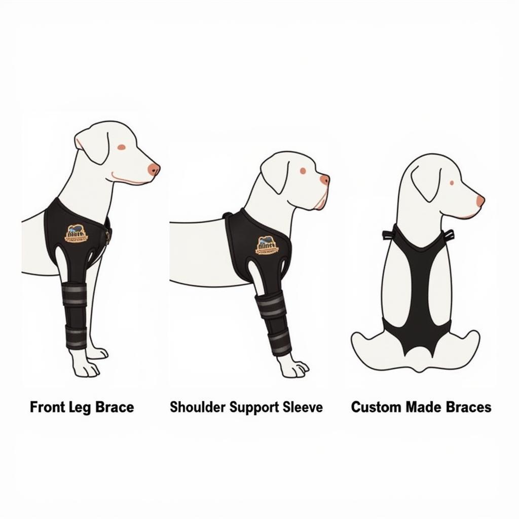 Various types of dog shoulder braces for different needs