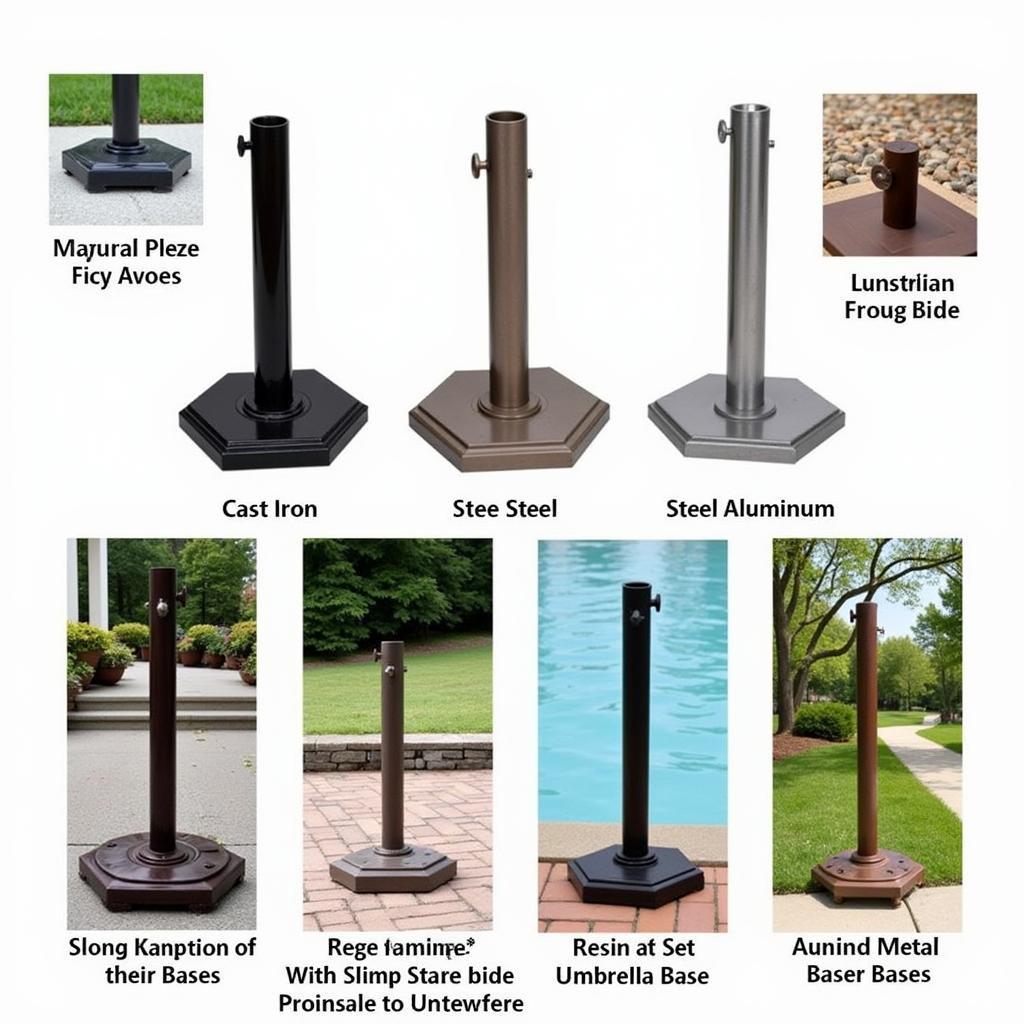 Showcase of Different Umbrella Base Metals