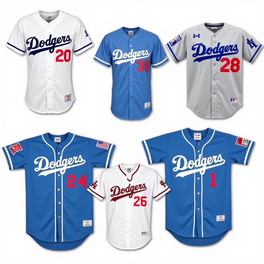 Different Vin Scully Dodger Jersey Styles