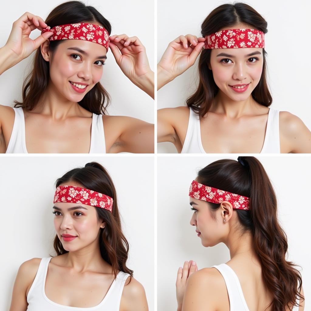 Different styles of wearing retro headbands