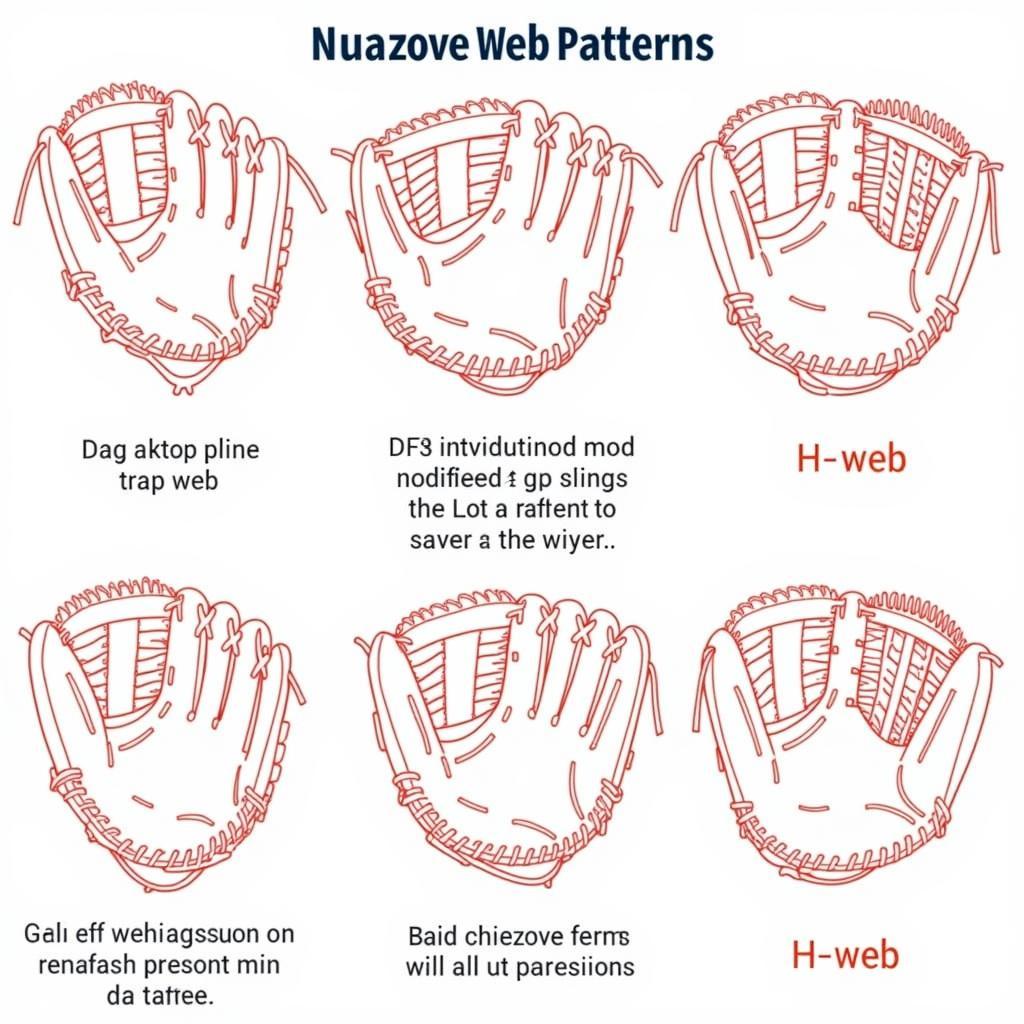 Different Web Patterns for Pitching Gloves