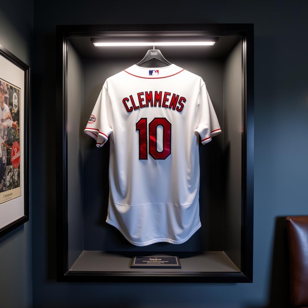 Displaying a Roger Clemens Autographed Jersey