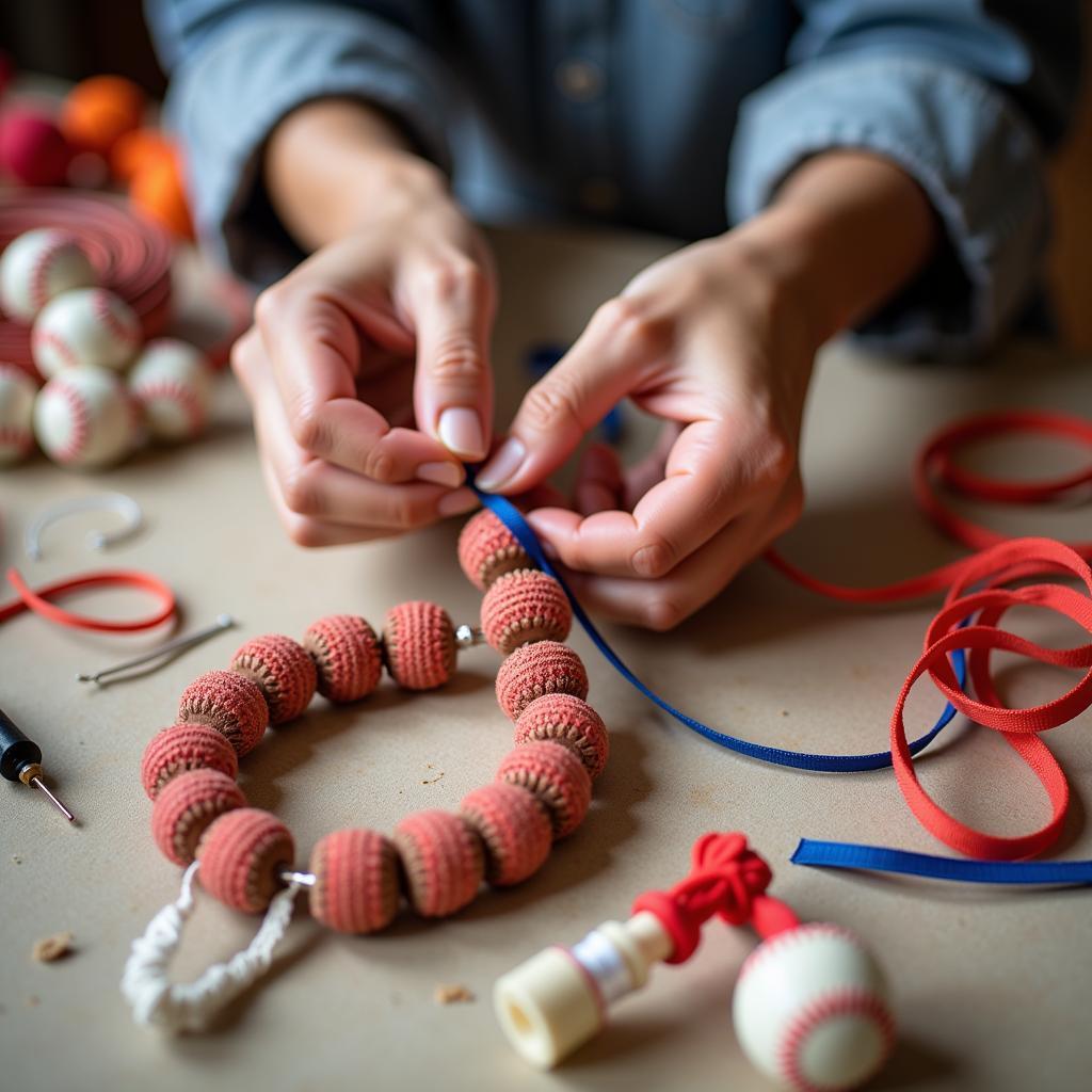 Creating a baseball lei at home