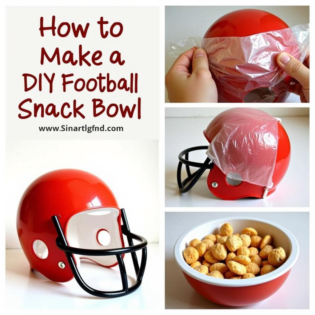 DIY Football Helmet Snack Bowl Steps