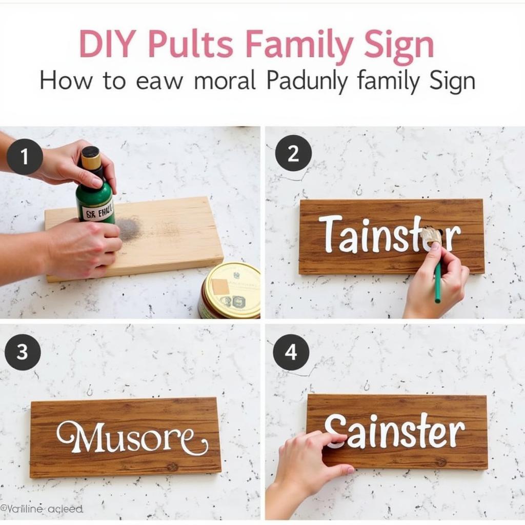 DIY Rustic Family Sign Creation Process