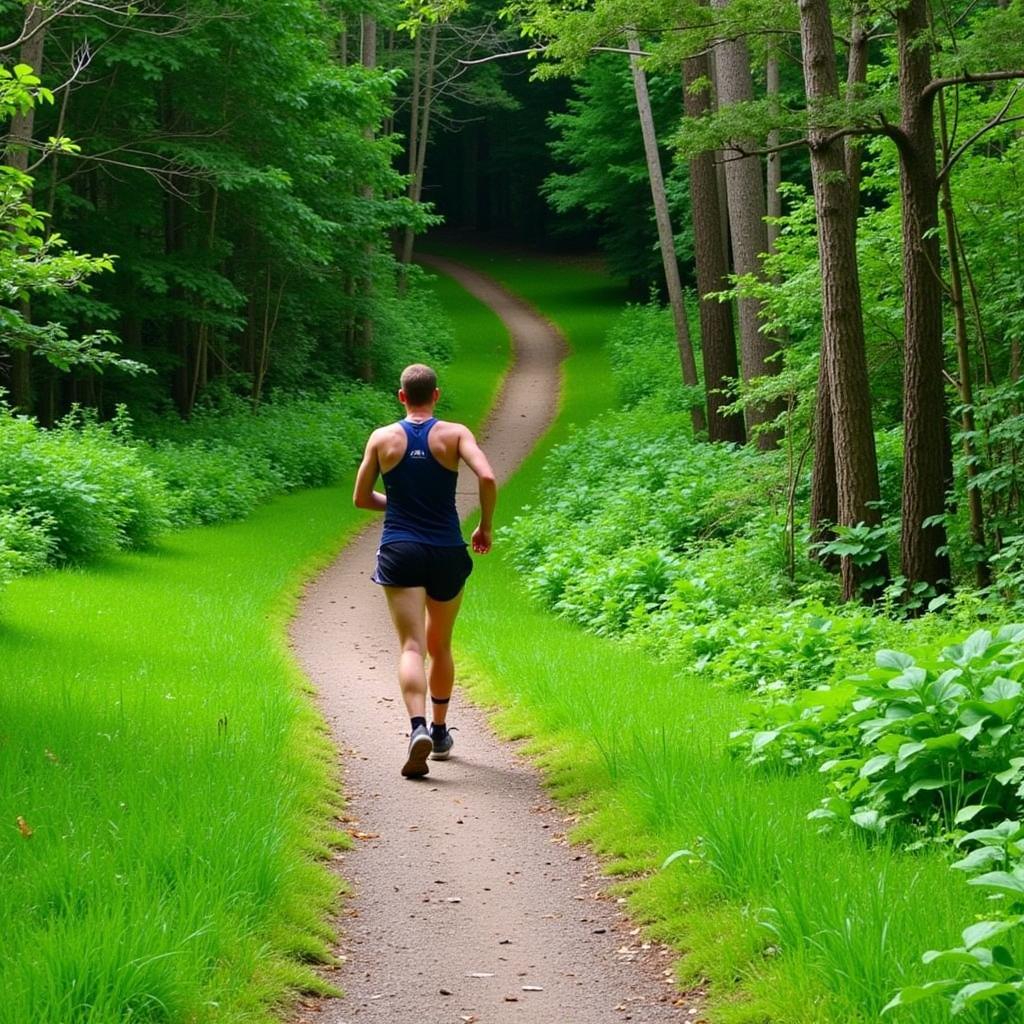 Runner on a Trail During a Do It In The Bush 5k