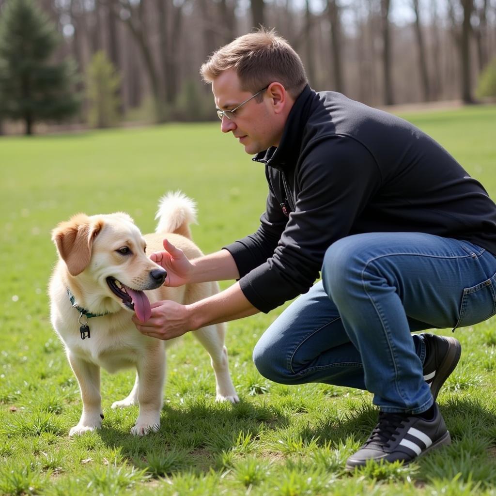 Dog training session in Cincinnati focusing on aggressive behavior